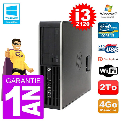 PC HP 6200 SFF Intel i3-2120 RAM 4Go Disque 2To Graveur DVD Wifi W7 · Occasion