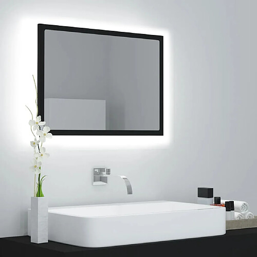 Maison Chic Miroir à LED,Miroir Lumineux LED de salle de bain Noir 60x8,5x37 cm Acrylique -MN81297