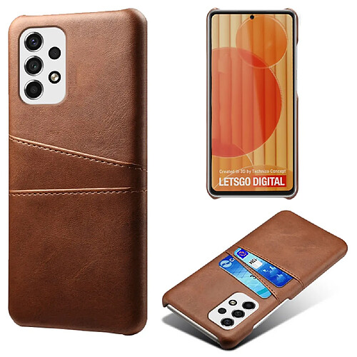 Coque en TPU + PU anti-rayures avec porte-carte marron pour votre Samsung Galaxy A53 5G