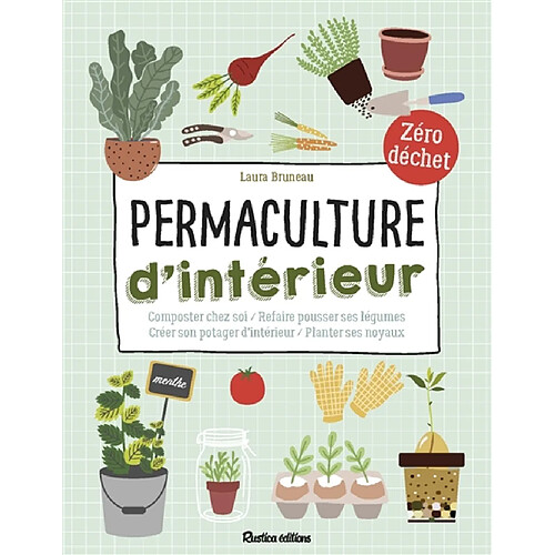 Permaculture d'intérieur : composter chez soi, refaire pousser ses légumes, créer son potager d'intérieur, planter ses noyaux : zéro déchet · Occasion