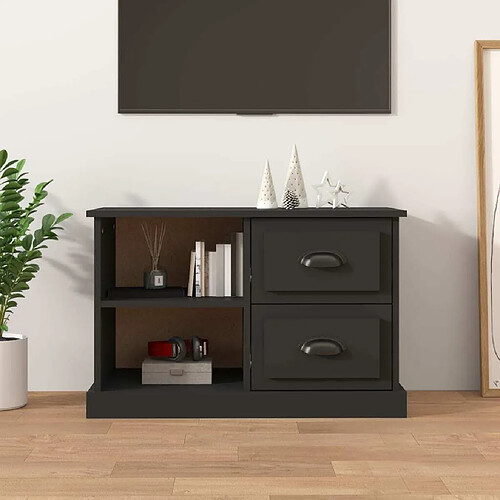 Maison Chic Meuble TV scandinave - Banc TV pour salon noir 73x35,5x47,5 cm bois d'ingénierie -MN69173