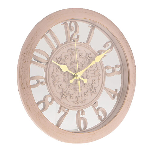 horloge murale 3d rétro vintage en plastique nombre silencieux horloge murale lumière or