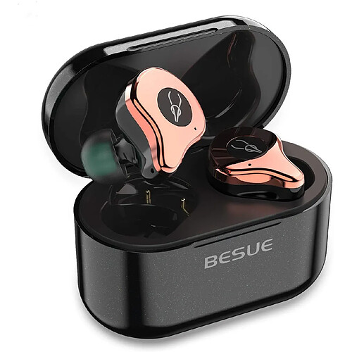 Chrono Écouteurs sans fil True Bluetooth 5.0 - Écouteurs sans fil Sabbat Deep Bass pour le sport/l'entraînement, écouteurs Bluetooth à réduction de bruit pour Galaxy/iPhone/Android/iOS 30H(or)