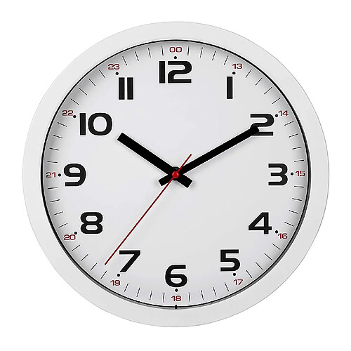 TFA-Dostmann Horloge Murale analogique en Verre Plastique Blanc 305 x 38 x 305 mm