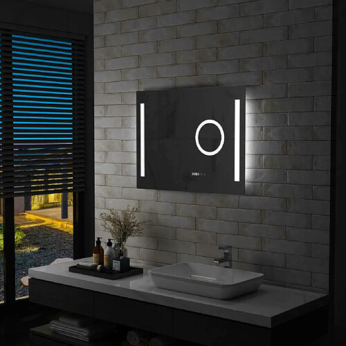 Maison Chic Miroir mural à LED et capteur, Miroir mural de salle de Bain tactile 80x60 cm -MN37961