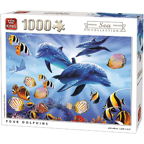 Animal PUZZLE DAUPHINS SEA WORD 1000 Pièces