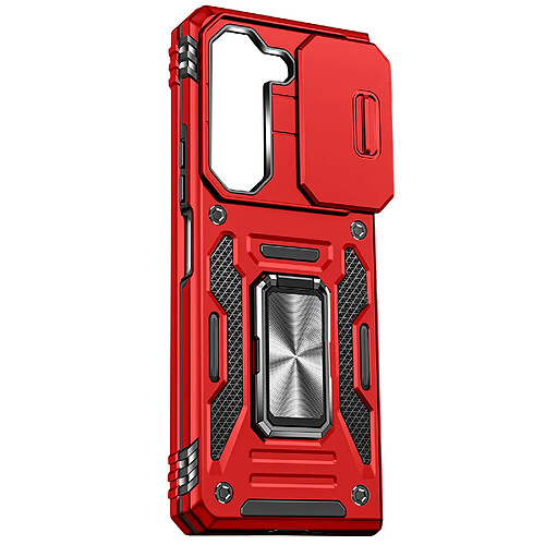 Avizar Coque pour Samsung Galaxy Z Fold 5 Antichoc Cache Caméra Bague Support Rouge