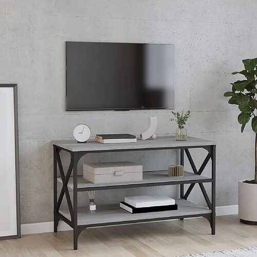 Maison Chic Meuble TV scandinave gris - Banc TV pour salon Sonoma 80x40x50 cm Bois d'ingénierie -MN70034