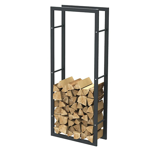 Bcelec HHWPF0004 Rangement à bois en acier noir 150*60*25CM, rack pour bois de chauffage, range-bûches