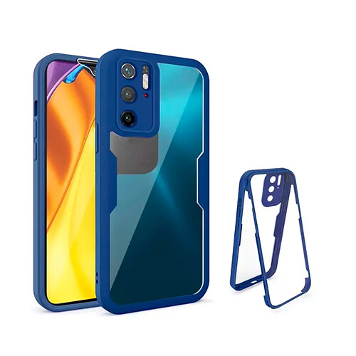 PHONECARE Coque Anti-Crash 360 Protection Résistant aux Chocs Avant et Arrière pour Xiaomi Poco X3 - Bleu Foncé