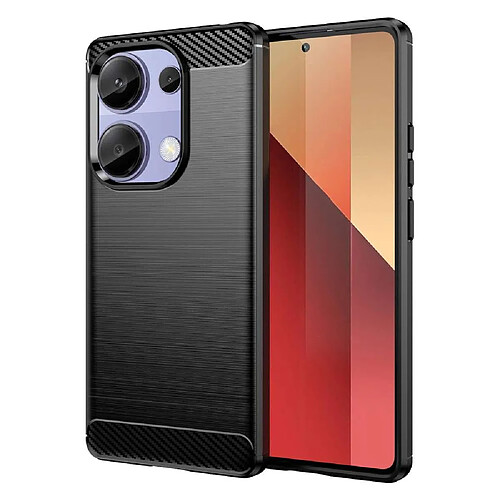 Htdmobiles Coque pour Xiaomi Redmi Note 13 Pro 4G / Poco M6 Pro 4G - housse etui silicone gel carbone + verre trempe - NOIR