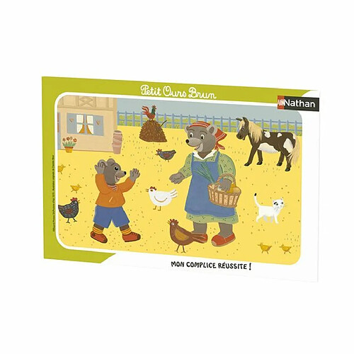 Ludendo Puzzle-cadre 15 pièces Nathan - Petit Ours Brun à la ferme