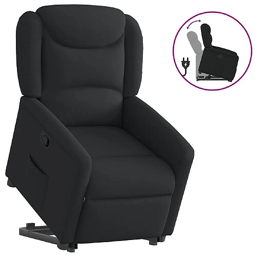 vidaXL Fauteuil inclinable noir tissu