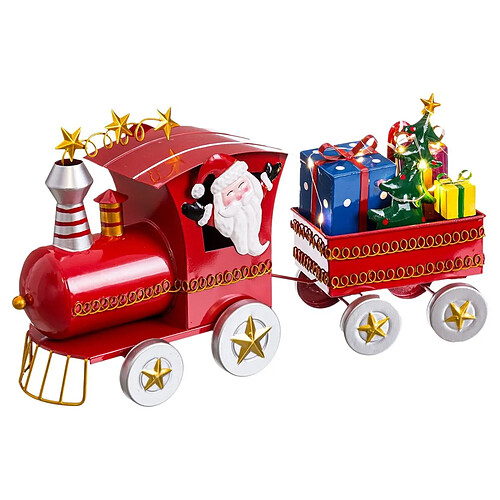 BigBuy Home Décorations de Noël Multicouleur Train Père Noël 39 x 11 x 23 cm