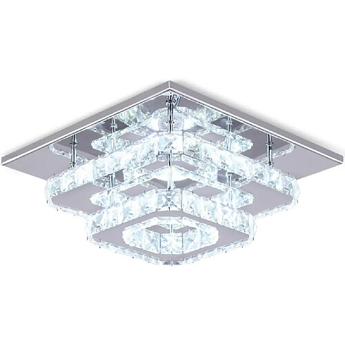 Stoex Plafonnier Moderne Plafonnier Led en Cristal K9 Lampe de Plafond D'Intérieur Pour Chambre À Coucher, Salon, Salle de Bain, Couloir (Blanc Froid)