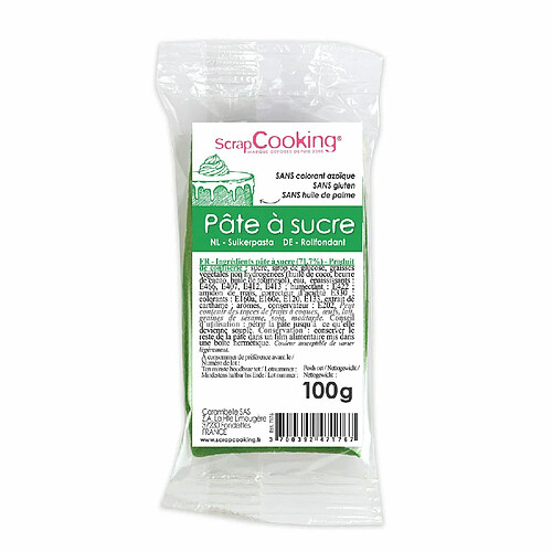 Scrapcooking Pâte à sucre vert foncé 100 g