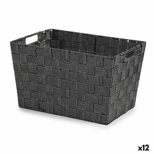 Kipit Panier Noir Tissu 10 L (25 x 20 x 35 cm) (12 Unités)