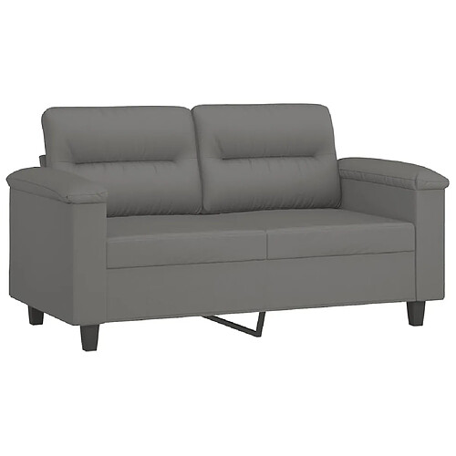 Maison Chic Canapé à 2 places,Sofa de Salon,Canapé droit Gris foncé 120 cm Tissu microfibre -GKD560036