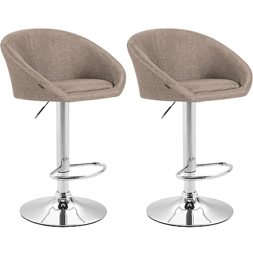 Non Lot de 2 tabourets de bar Miami V2 tissu chrome