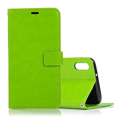 Wewoo Housse Coque Étui en cuir à rabat horizontal pour texture Crazy Horse avec porte-cartes et porte-cartesportefeuille et cadre photo Galaxy M10 vert