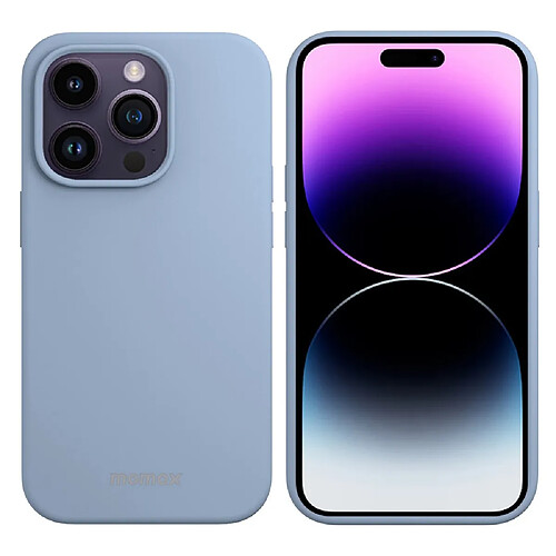 Coque en silicone MOMAX anti-chute, compatible avec la charge sans fil pour votre iPhone 14 Pro Max - bleu