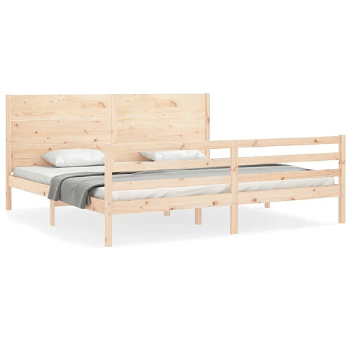 Maison Chic Cadre/structure de lit avec tête de lit pour adulte - Lit Moderne Chambre Super King bois massif -MN49914