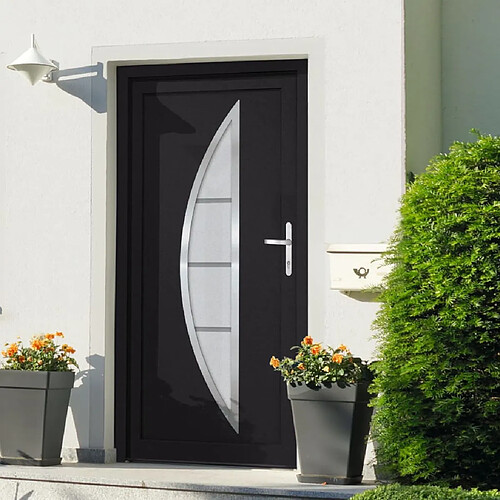 vidaXL Porte d'entrée anthracite 98x208 cm PVC