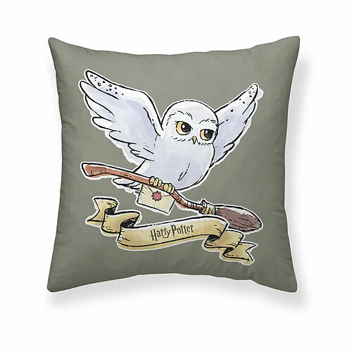 Housse de coussin Harry Potter Hedwig Gris 50 x 50 cm