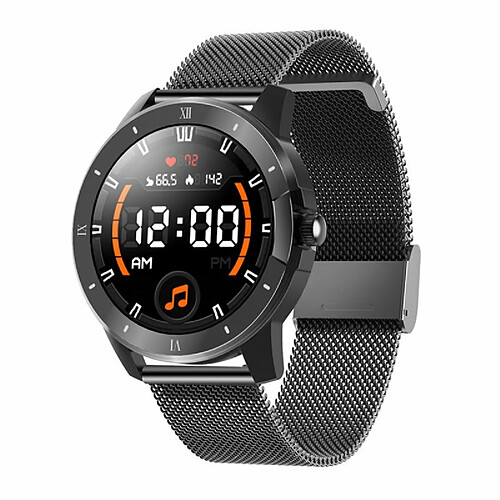 Montre Intelligente Bluetooth Appel Lecteur De Musique Bracelet De Sport Montre Intelligente Cadran Noir Ceinture En Acier Noir