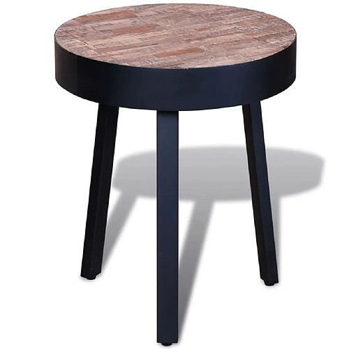 vidaXL Table d'appoint ronde Bois de teck recyclé