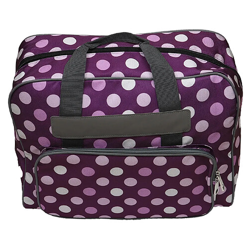 vhbw Sac de transport universel pour machines à coudre courantes - Pour rangement et transport, 48 x 24 x 31,8 cm, violet à pois