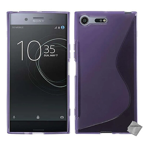 Htdmobiles Coque silicone gel fine pour Sony Xperia XZ Premium + verre trempe - MAUVE