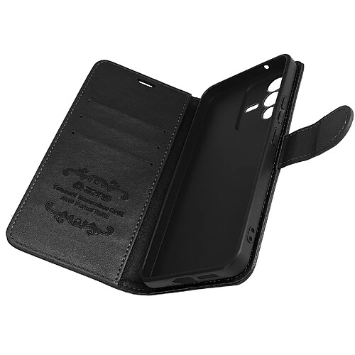 Avizar Étui Folio Vivo V23 5G Portefeuille et Support Vidéo Effet Cuir Lisse noir