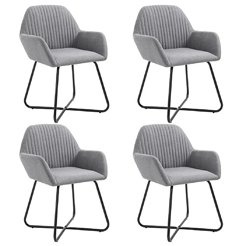 vidaXL Chaises à manger lot de 4 gris clair tissu