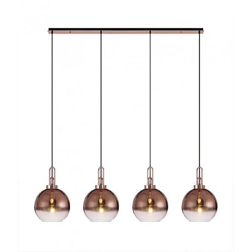 Luminaire Center Suspension 4 ampoules Cuivre