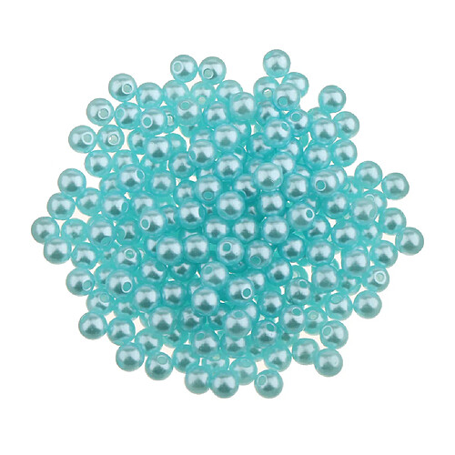 200pcs imitation perle perle lâche entretoise avec petit trou bricolage artisanat 6mm bleu