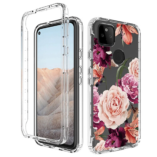 Coque en TPU anti-chocs pour votre Google Pixel 5a 5G - fleur mauve