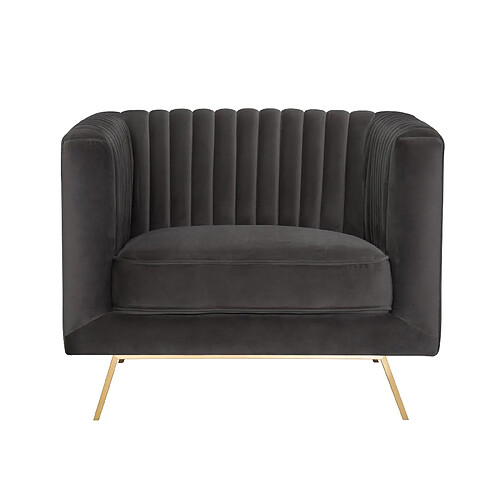 Rendez Vous Deco Fauteuil Gatsby en velours gris