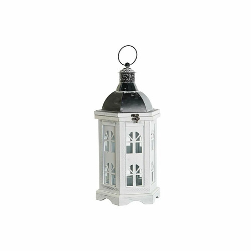 DKD Home Decor DKD Lanterne - Finition vieillie Blanc Gris