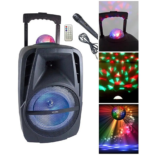 ENCEINTE SONO PORTABLE PARTY BLUETOOTH 450W MOBILE USB TWS LED RGB MSD RADIO FM