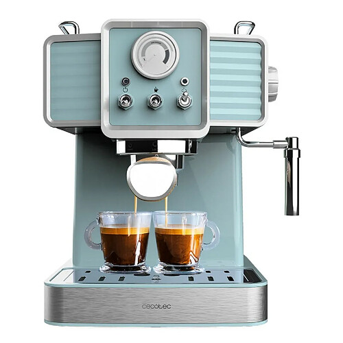 Cecotec Cafetera Express Power Espresso 20 Tradizionale Light Blue. 1350 W, Espresso y Cappucicno, 20 Bares, 1,5 L