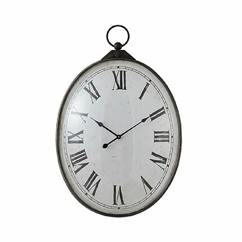 Mes Horloge ovale chiffres romains 66x17x101 cm en fer noir et verre