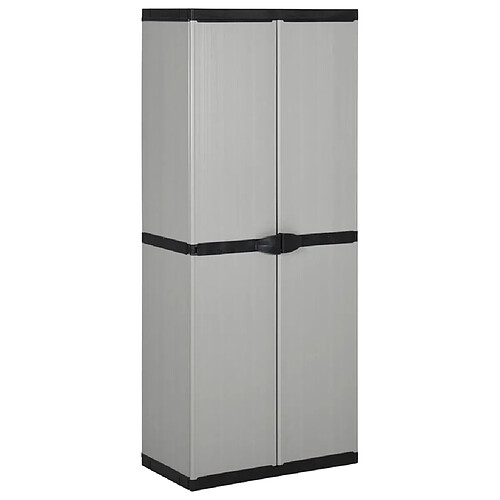 vidaXL Armoire de rangement de jardin 3 étagères Gris/noir 68x40x168cm