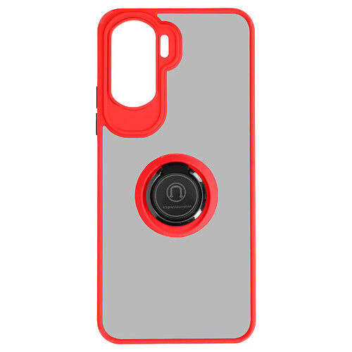 Avizar Coque pour Honor 90 Lite Bi-matière Bague Métallique Support Vidéo Ringip Rouge