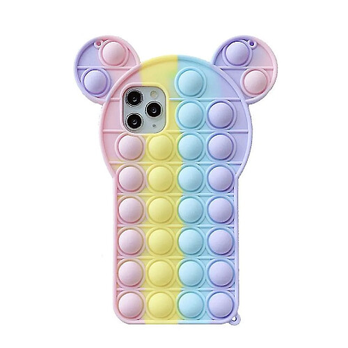 Universal Push Pop Bear Shape Silicone Case pour iPhone 11 Pro Max