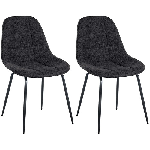 Non Lot de 2 chaises Tom en tissu