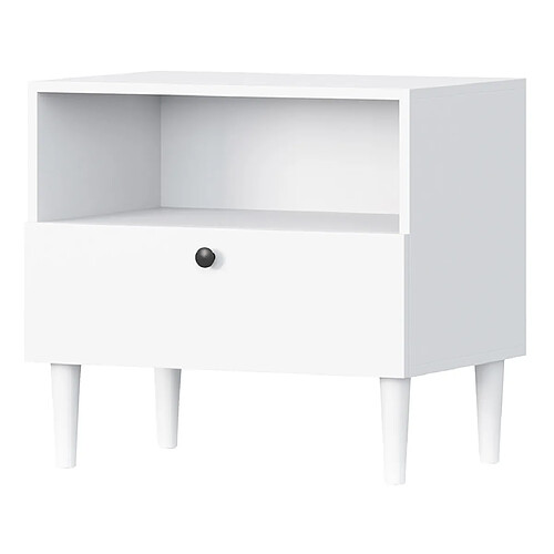 Bestmobilier Gaby - table de chevet - blanc - 60 cm