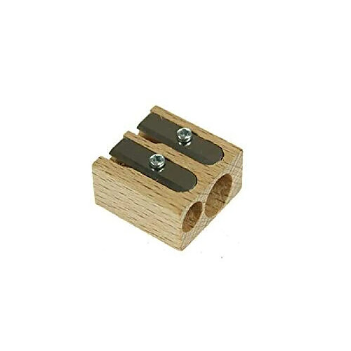 M+R Taille-crayon double en bois (hêtre) pour crayons de 8,2 mm à 11,2 mm, double taille-crayon