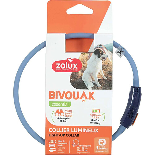 ZOLUX Collier lumineux pour chiots Bivouak bleu.