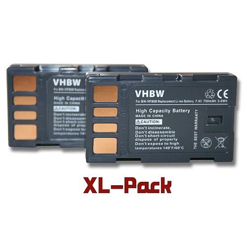 vhbw set 2 batteries 750mAh pr caméscope JVC GR-D771, GR-D775, GR-D790, GR-D796, GR-D815, DR-D818, GR-D825, GR-D860, GS-TD1, GS-TD1BEU, JVC GY-HM100